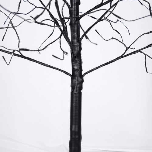 3 Pac Black Halloween Tree with Purple Lights, 4ft, 5ft and 6ft