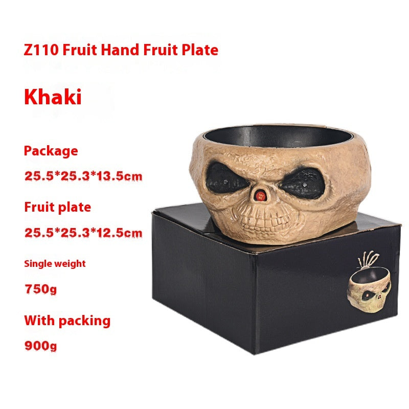 Evil Pumpkin Bowl for Halloween Candy - Khaki