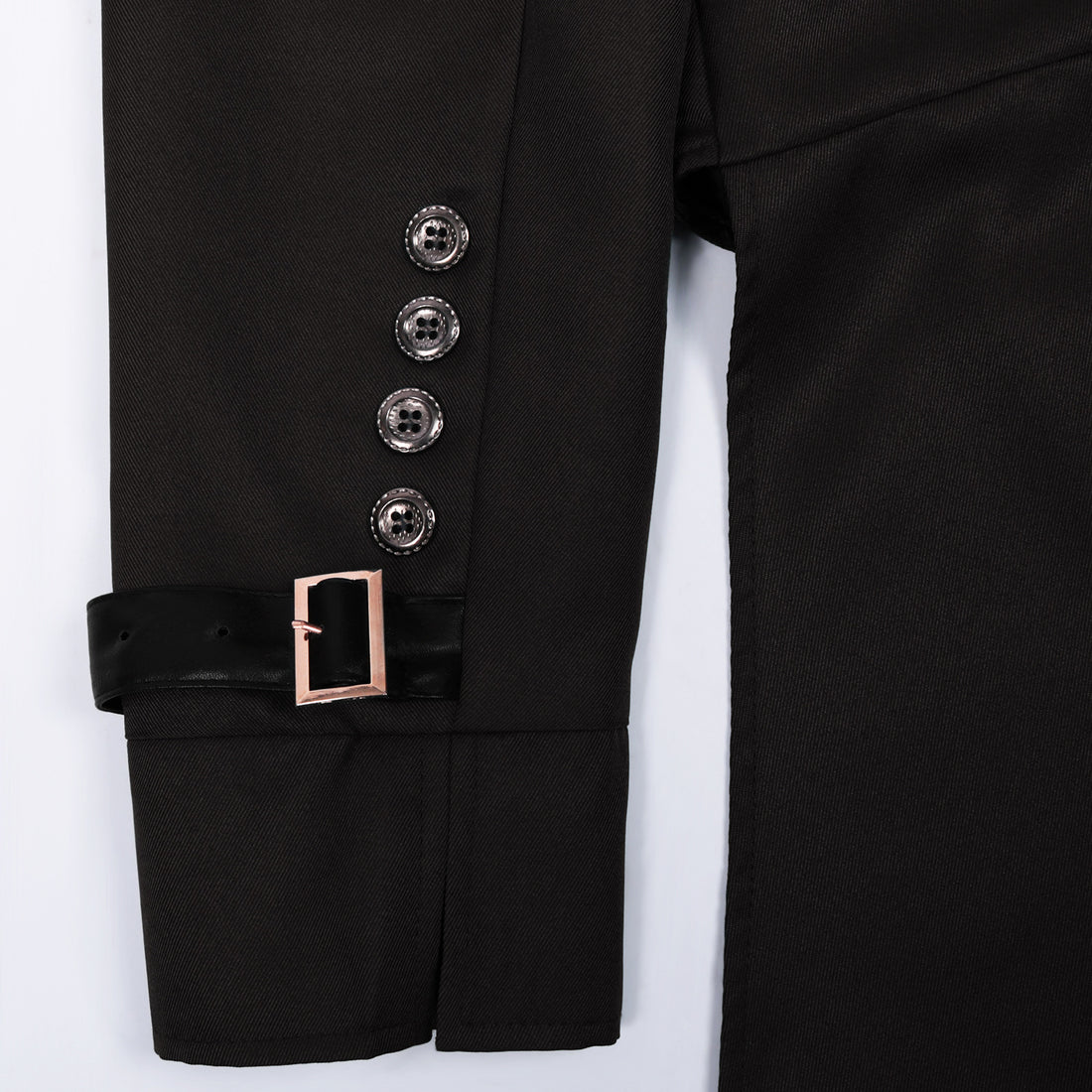 Gothic Punk Coat with Tail - Black
