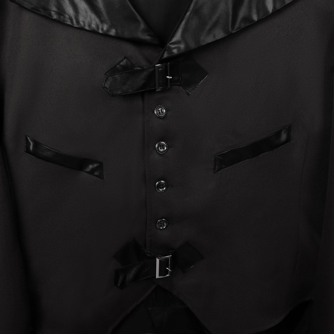 Gothic Punk Coat with Tail - Black