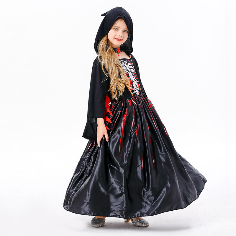 Halloween Children's Cos Witch Skull Clothing