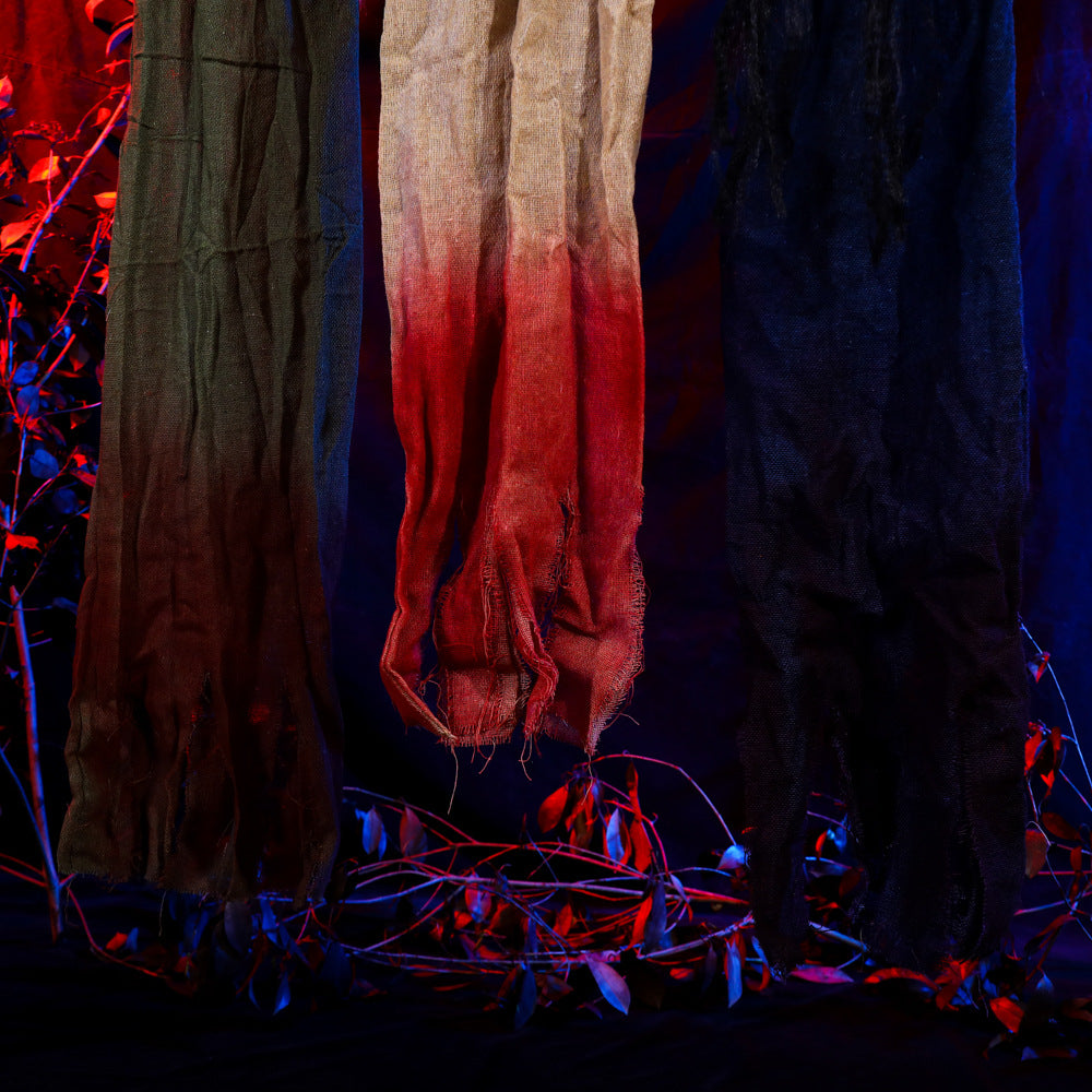 Tied Up Ghost Haunted House - Black Hair Yellow Coat