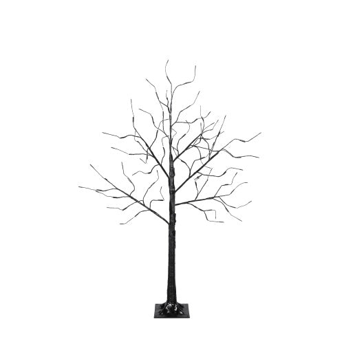 3 Pac Black Halloween Tree with Purple Lights, 4ft, 5ft and 6ft