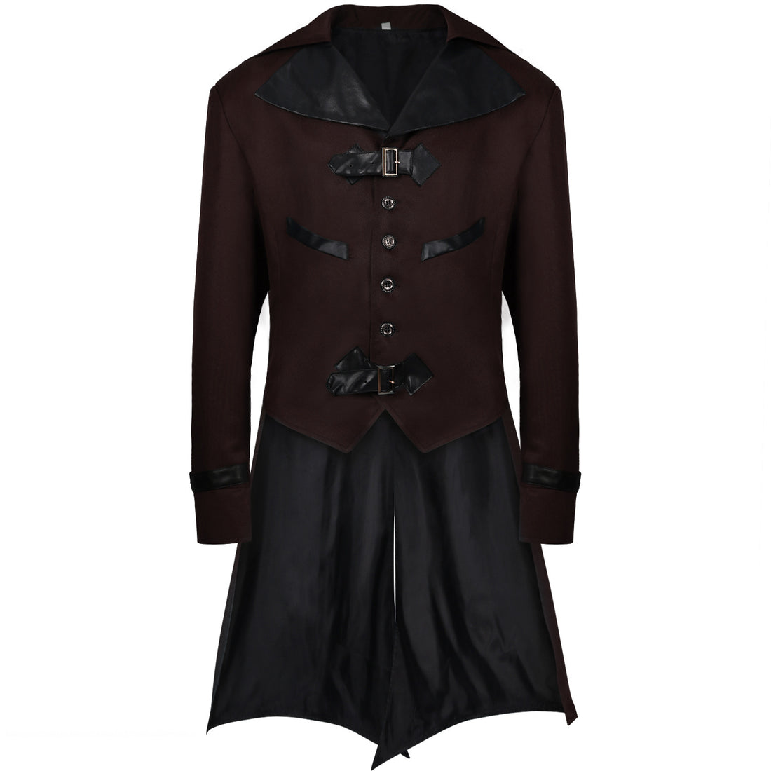 Gothic Punk Coat with Tail - Brown