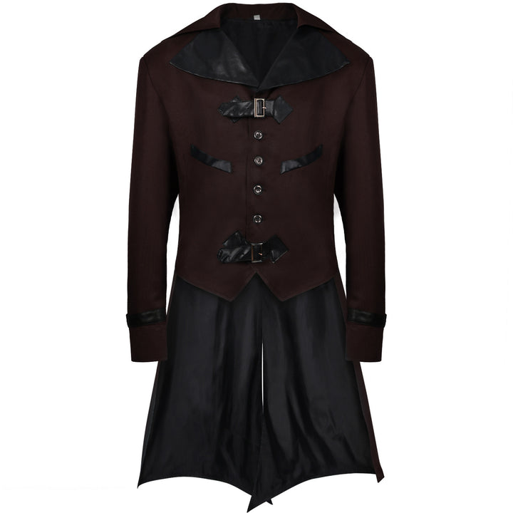 Gothic Punk Coat with Tail - Brown