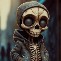 Halloween Skeleton Dolls - Denim Jacket