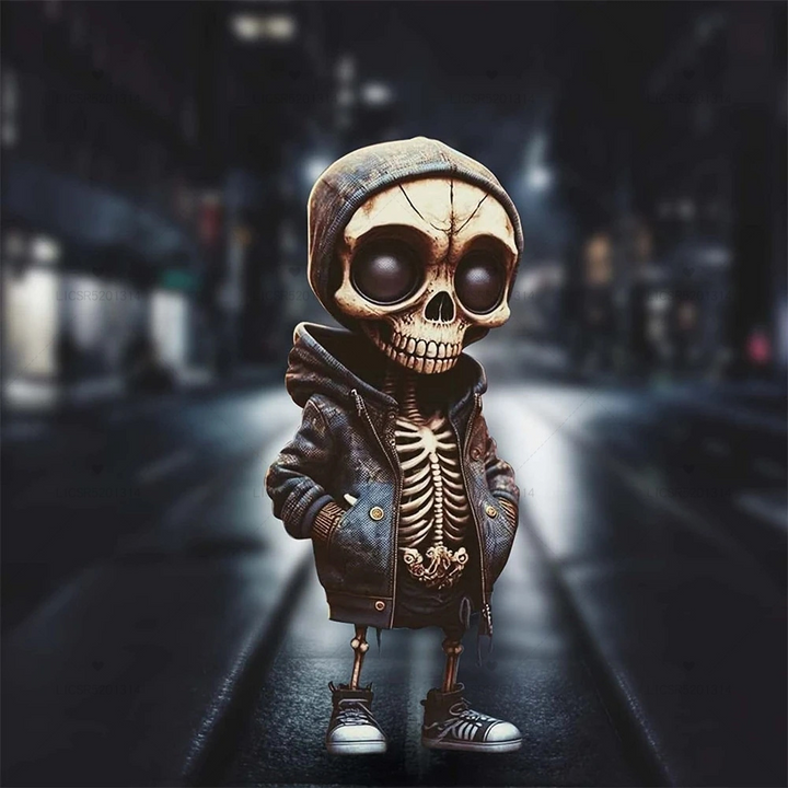 Halloween Skeleton Dolls - Denim Jacket
