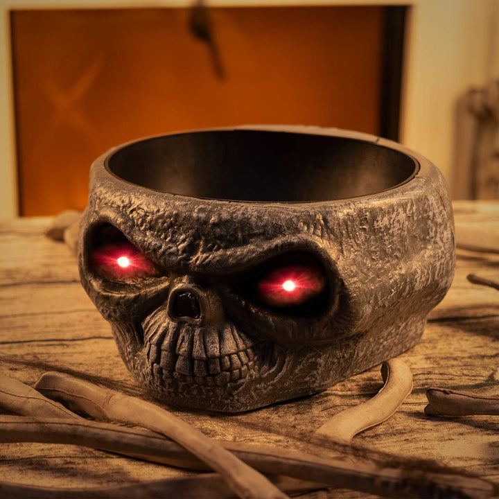 Evil Pumpkin Bowl for Halloween Candy - Gray
