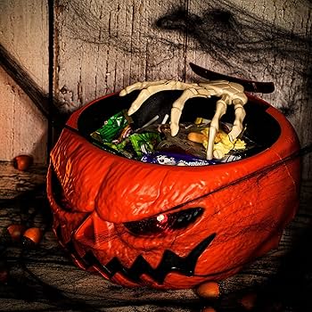 Evil Pumpkin Bowl for Halloween Candy - Pumpkin