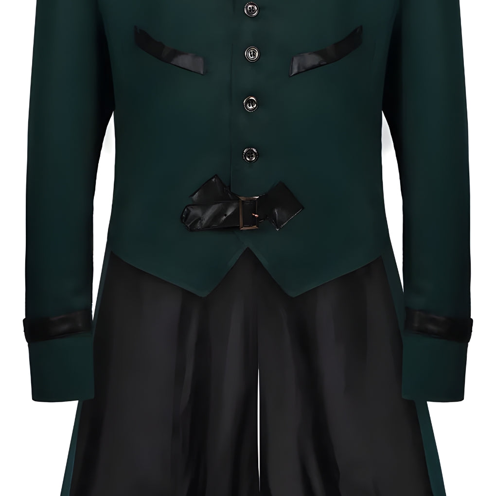 Gothic Punk Coat with Tail - Blue