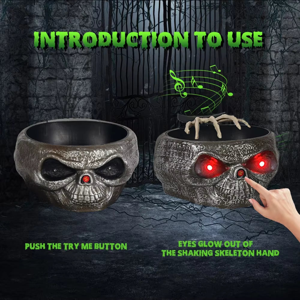 Evil Pumpkin Bowl for Halloween Candy - Gray