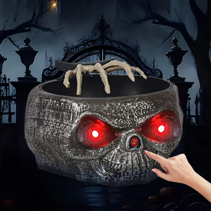 Evil Pumpkin Bowl for Halloween Candy - Gray