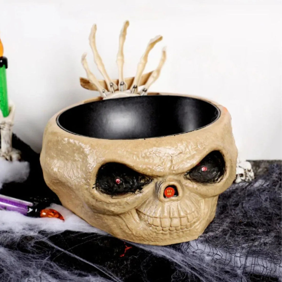 Evil Pumpkin Bowl for Halloween Candy - Khaki
