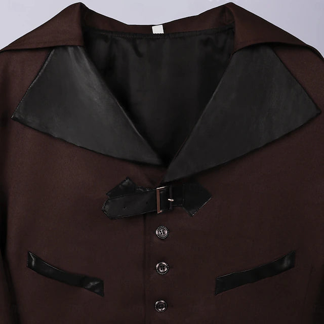 Gothic Punk Coat with Tail - Brown
