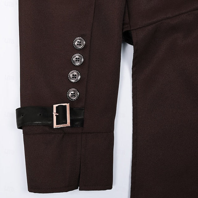 Gothic Punk Coat with Tail - Brown
