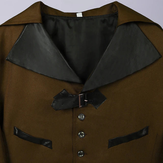 Gothic Punk Coat with Tail - Army Green