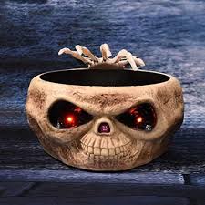 Evil Pumpkin Bowl for Halloween Candy - Khaki