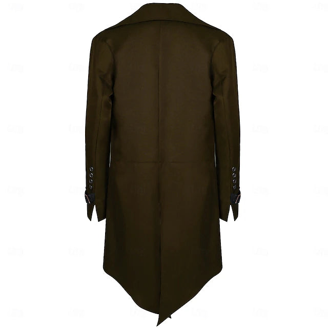 Gothic Punk Coat with Tail - Army Green