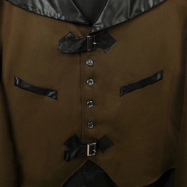 Gothic Punk Coat with Tail - Army Green
