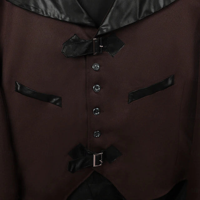 Gothic Punk Coat with Tail - Brown