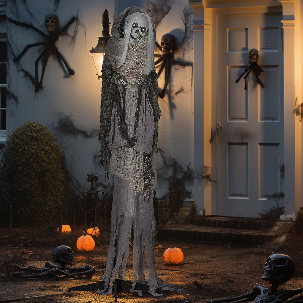 Witch Skeleton with Animation Activated - 74 inches
