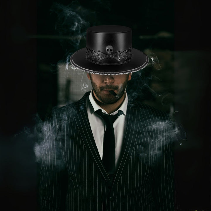 Halloween Punk Skull Black Top Hat