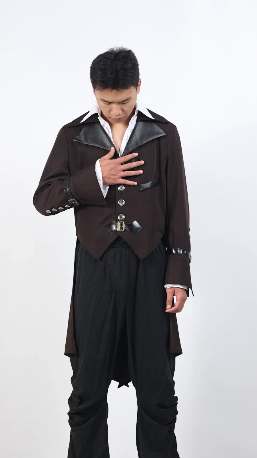 Gothic Punk Coat with Tail - Blue